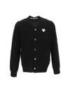 Comme Des Garçons Play Play Comme Des Garçons Embroidered Heart Cardigan In Black