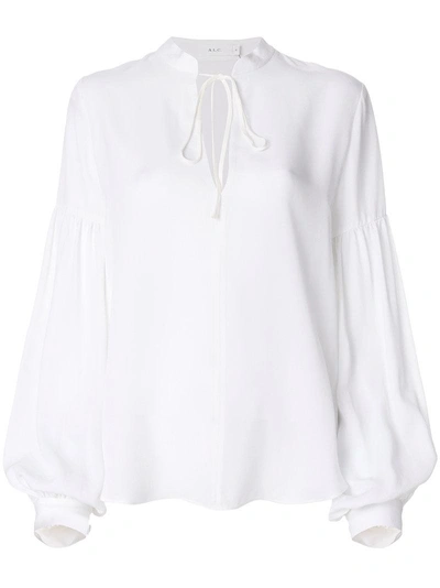 A.l.c Tie Neck Detail Blouse In White