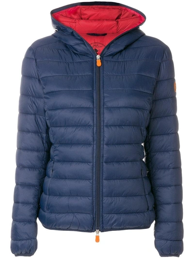 Save The Duck Short Padded Jacket In Blue