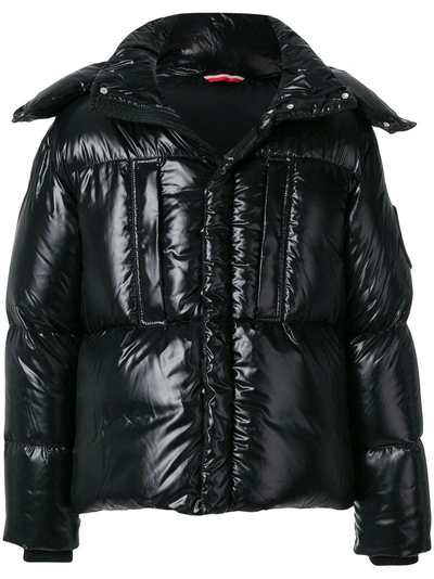 Moncler Glossy Padded Jacket In Black