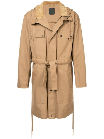 Craig Green Belted Trench Coat In Brown