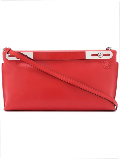 Loewe Missy Large Leather Clutch In Red