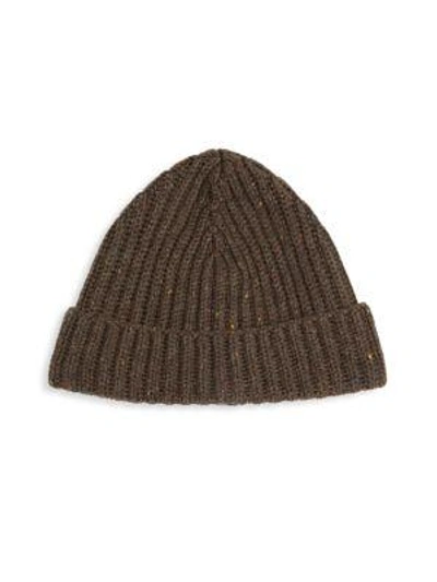 Loro Piana Berretto Tweed Cashmere Beanie In Moss