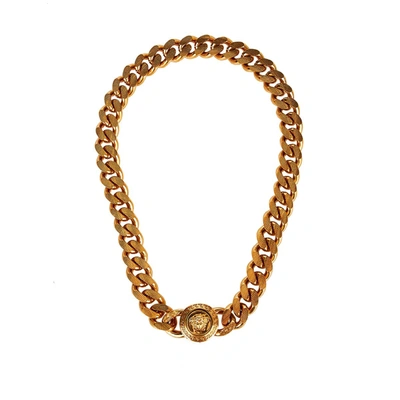 Versace Chain Medusa Necklace In Gold