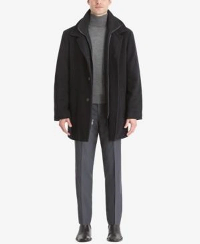 Calvin Klein Men's Big & Tall Coleman Overcoat In Black