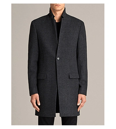 Allsaints Reed Wool-blend Coat In Charcoal Grey
