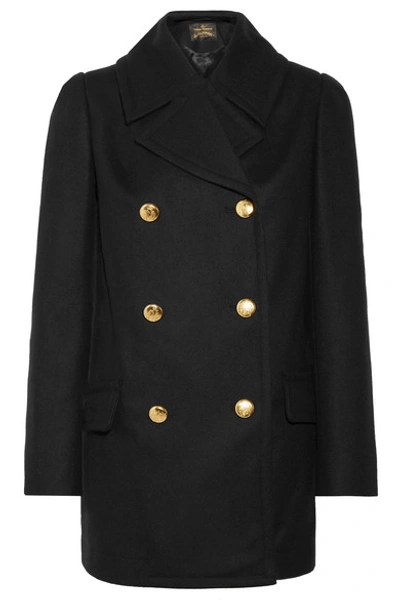 Vivienne Westwood Anglomania Mosto Double-breasted Melton Wool Coat In Black