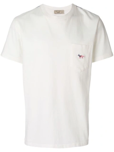 Maison Kitsuné Patch-pocket Cotton T-shirt In White