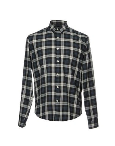 Theory Checked Shirt In Black