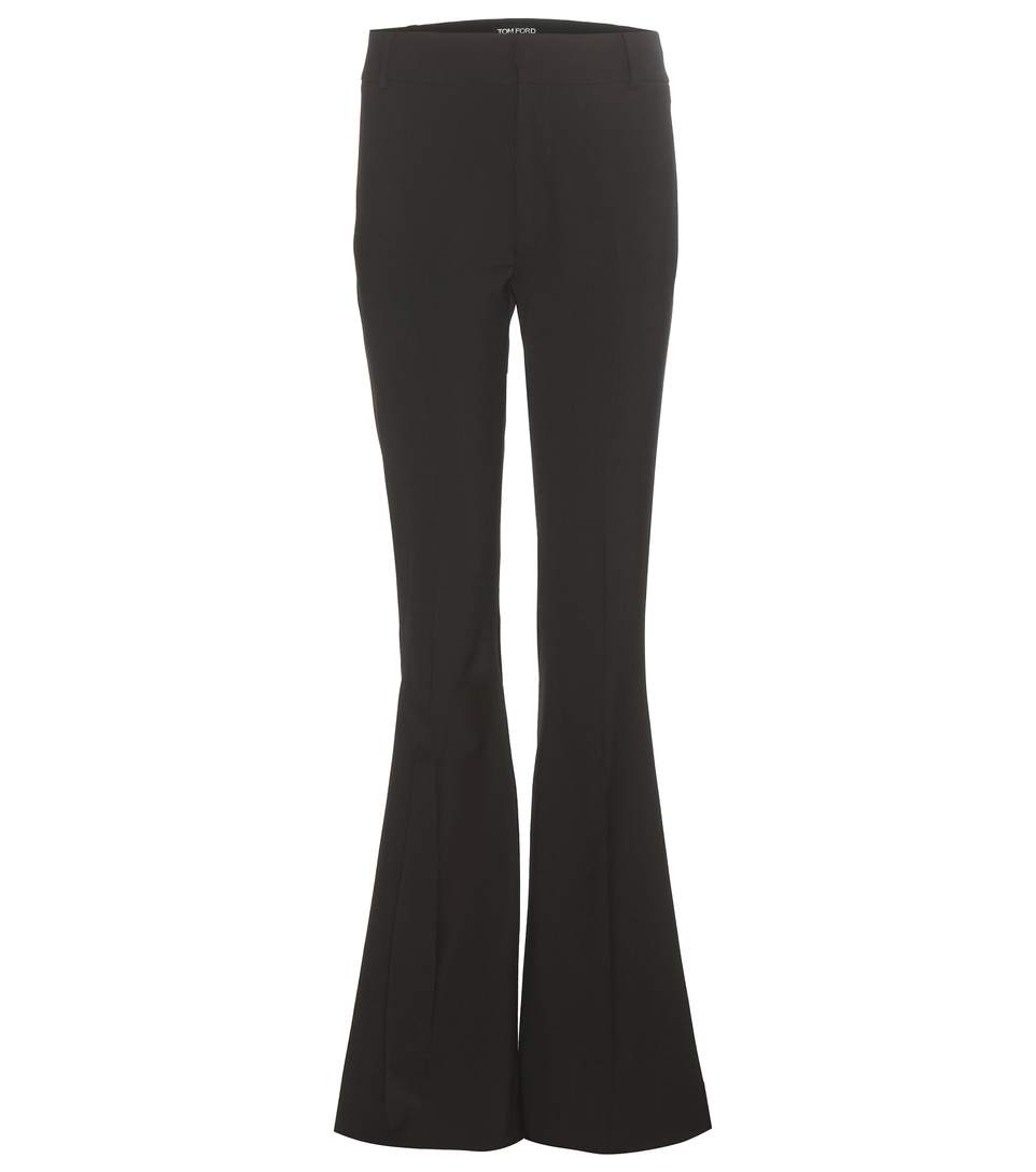 Tom Ford Flared Stretch-wool Trousers In Black | ModeSens