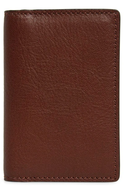 Bosca Leather Folding Card Case In Light Brown