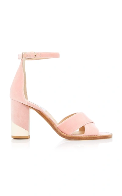 Gabriela Hearst John Velvet Block-heel D'orsay Sandal In Pink
