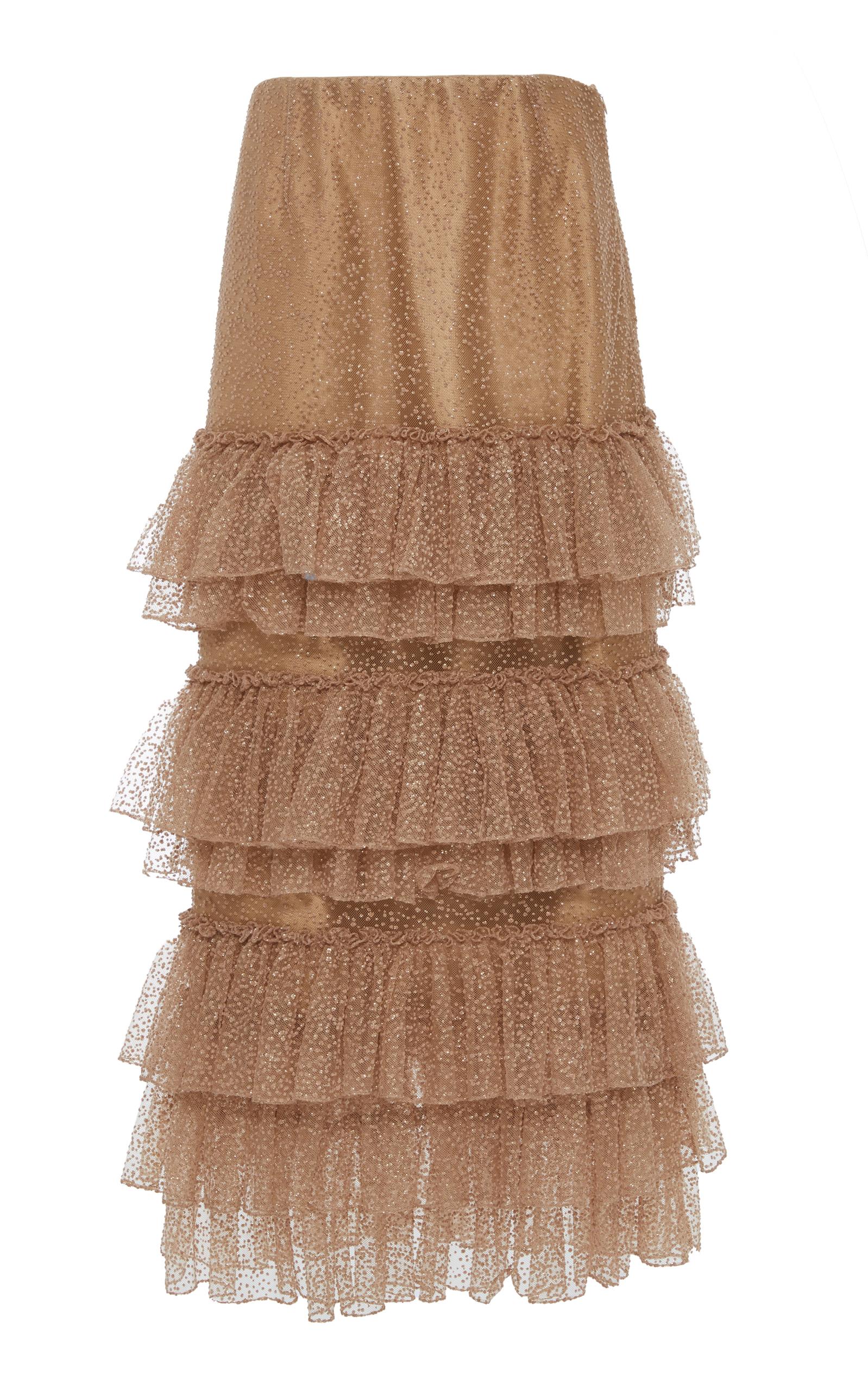 Rosie Assoulin No More Tiers Skirt In Neutral | ModeSens