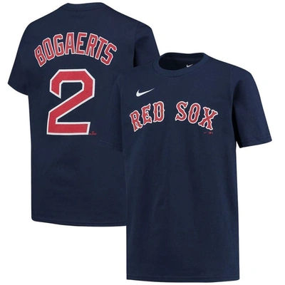 Nike Kids' Youth  Xander Bogaerts Navy Boston Red Sox Player Name & Number T-shirt
