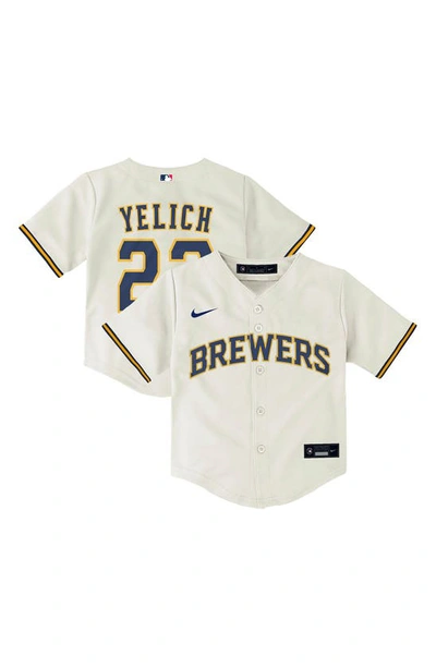 Nike Kids' Toddler  Christian Yelich Cream Milwaukee Brewers Home Replica Player Jersey