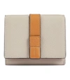 Loewe Small Trifold Flap Leather Wallet In Light Oat/honey