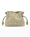 Loewe Mini Flamenco Anagram Jacquard And Leather Clutch Bag In Green