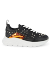 John Richmond Men's Allover Studded Leather Low-top Sneakers In Black