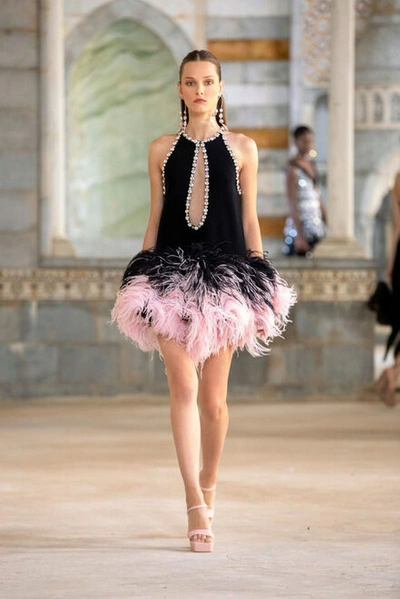 Georges Hobeika Feather Skirt Cocktail Dress