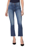 Mother The Hustler High Waist Ankle Fray Jeans In Big Sky