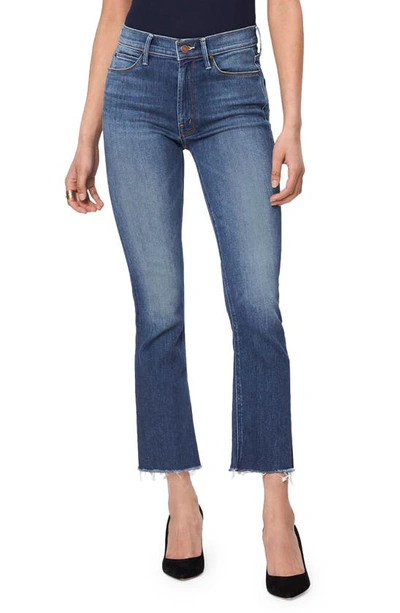 Mother The Hustler High Waist Ankle Fray Jeans In Big Sky