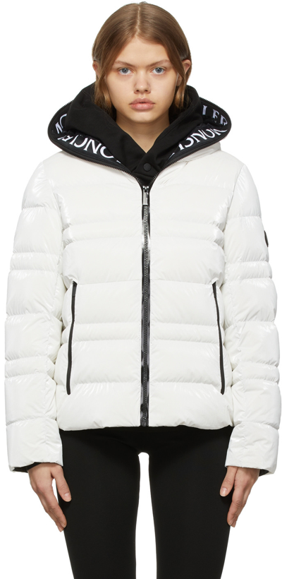 Moncler Tharon Coated Quilted Down Hooded Jacket In White