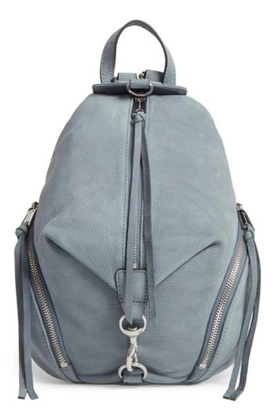 Rebecca Minkoff Medium Julian Nubuck Backpack - Blue In Dusty Blue/ Silver