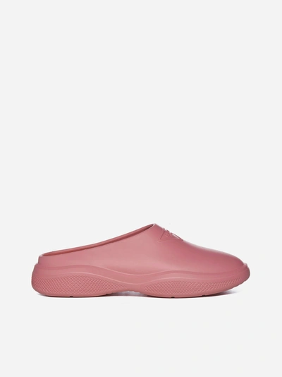 Prada Mellow Cut-out Detail Slides In Pink