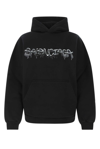 Balenciaga Logo-print Oversized Cotton-blend Jersey Hoody In Black