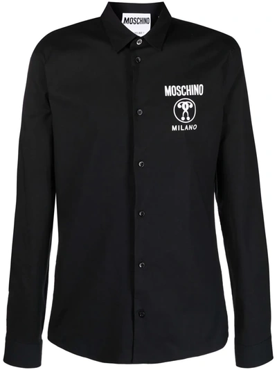Moschino Milano Logo-print Shirt In Black