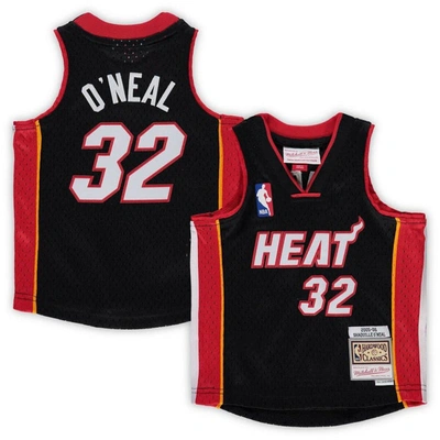 Mitchell & Ness Babies' Infant  Shaquille O'neal Black Miami Heat 2005/06 Hardwood Classics Retired Player Je