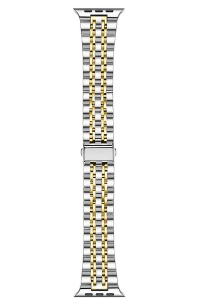 The Posh Tech Posh Tech Rainey Silver/gold Stainless Steel Band For Apple Watch In Silver/gold/silver