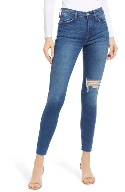 Frame Le High Skinny (bio)degradable Organic Cotton Jeans In Blue