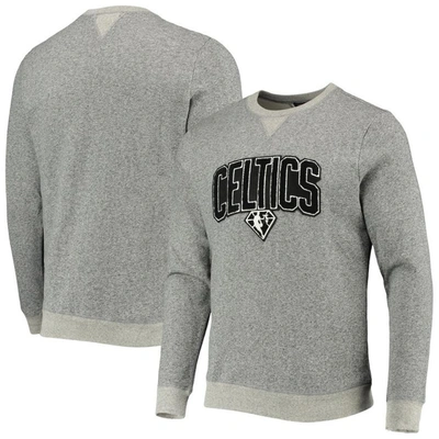 Junk Food Men's Heathered Gray Boston Celtics Marled French Terry Pullover Sweatshirt In Heather Gray