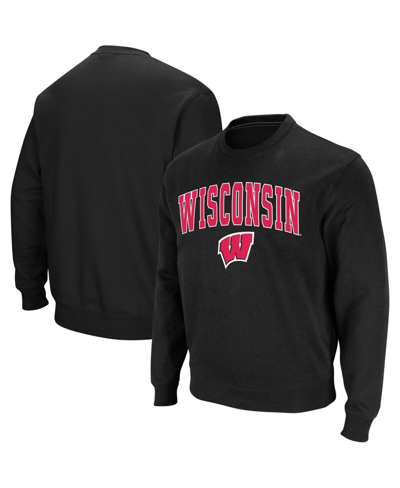 Colosseum Men's Charcoal Wisconsin Badgers Arch Logo Crew Neck Sweatshirt