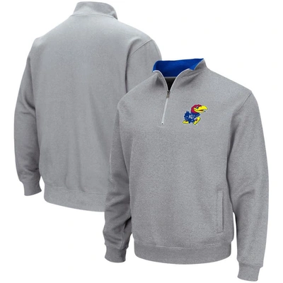 Colosseum Men's Heathered Gray Kansas Jayhawks Tortugas Team Logo Quarter-zip Jacket