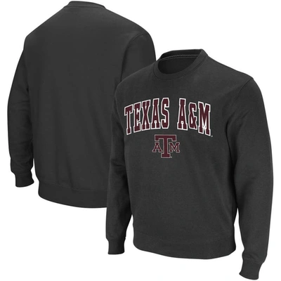Colosseum Men's Black Texas A M Aggies Arch Logo Tackle Twill Pullover Sweatshirt