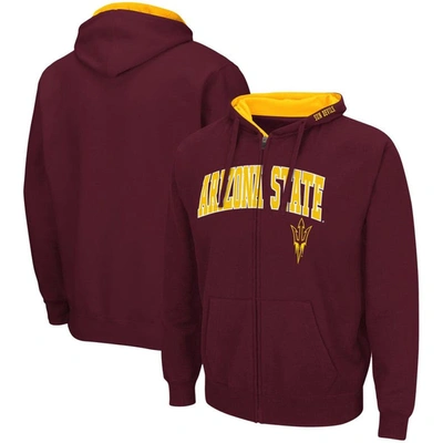 Colosseum Men's Maroon Arizona State Sun Devils Arch Logo 3.0 Full-zip Hoodie