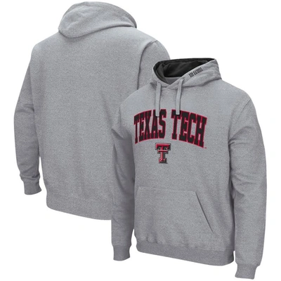 Colosseum Men's Heathered Gray Texas Tech Red Raiders Arch Logo 3.0 Pullover Hoodie