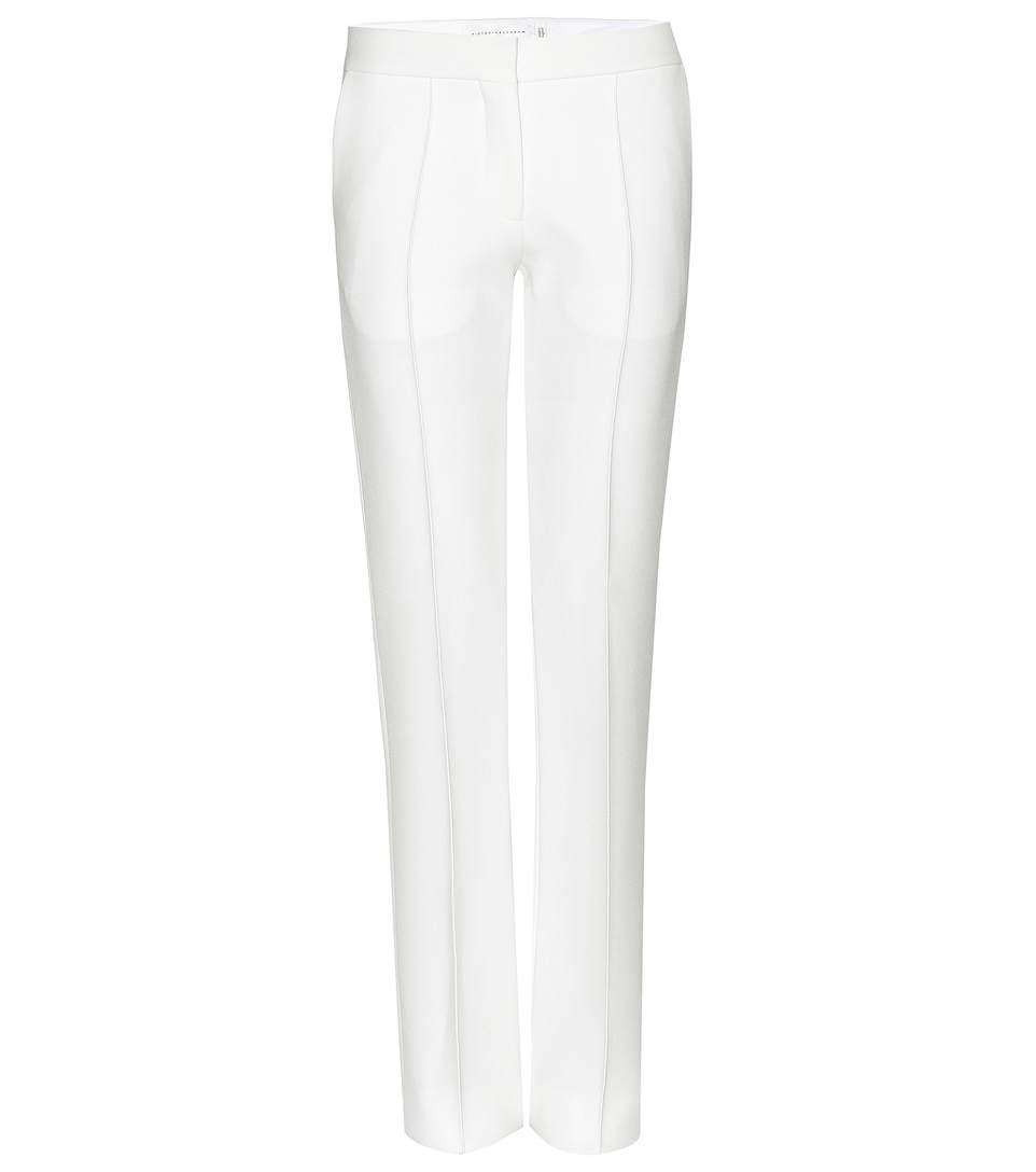 Victoria Beckham Crepe Straight-leg Trousers | ModeSens