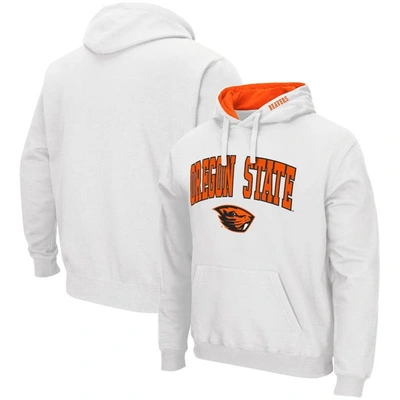 Colosseum Men's White Oregon State Beavers Arch Logo 3.0 Pullover Hoodie