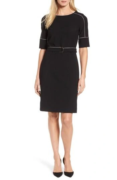 Hugo Boss Duwimea Seamed Pencil Dress In Black