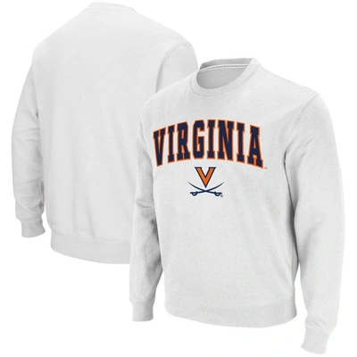 Colosseum Men's White Virginia Cavaliers Team Arch Logo Tackle Twill Pullover Sweatshirt