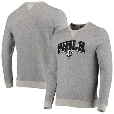 Junk Food Men's Heathered Gray Philadelphia 76ers Marled French Terry Pullover Sweatshirt In Heather Gray