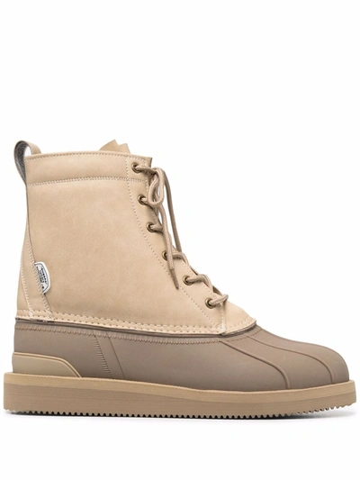 Suicoke Alal Lace-up Ankle Boots In Beige