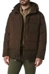 Marc New York Men's Halifax Fabric Blocked Quilted Hooded Trucker Jacket In Brown