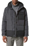 Marc New York Men's Halifax Fabric Blocked Quilted Hooded Trucker Jacket In Blue