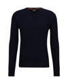 Hugo Boss Boss Men's Regular-fit V-neck Sweater In Blue