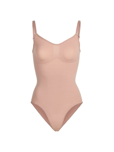 Skims Seamless Sculpt' Sculpting Bodysuit With Snaps In Neutral