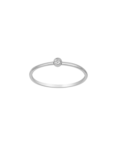 Ariana Rabbani Single Diamond White Gold Ring In Silver